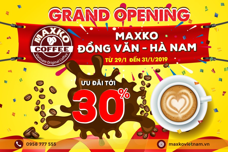 Maxko Đồng Văn Hà Nam Grand Opening ưu đãi 30%